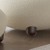 Rounded Beige Sherpa Four Legs Fixed Back Side Chair Image - 10
