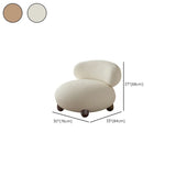 Rounded Beige Sherpa Four Legs Fixed Back Side Chair #size