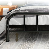 Rounded Metal Gold Footboard Queen Slat Bed with Headboard Image - 9