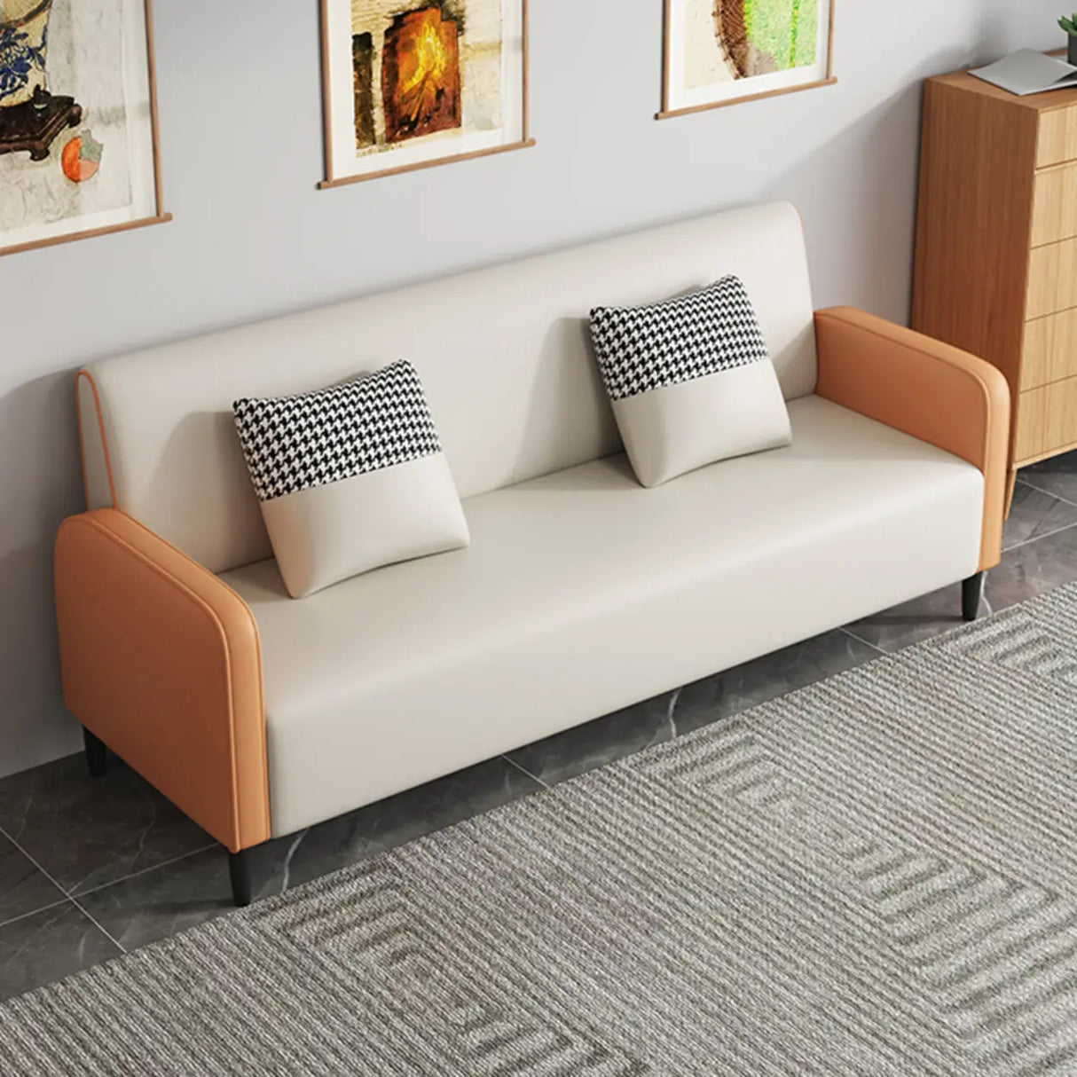 Royal Blue Water Resistant Tech Cloth Tight Back Sofa Image - 15