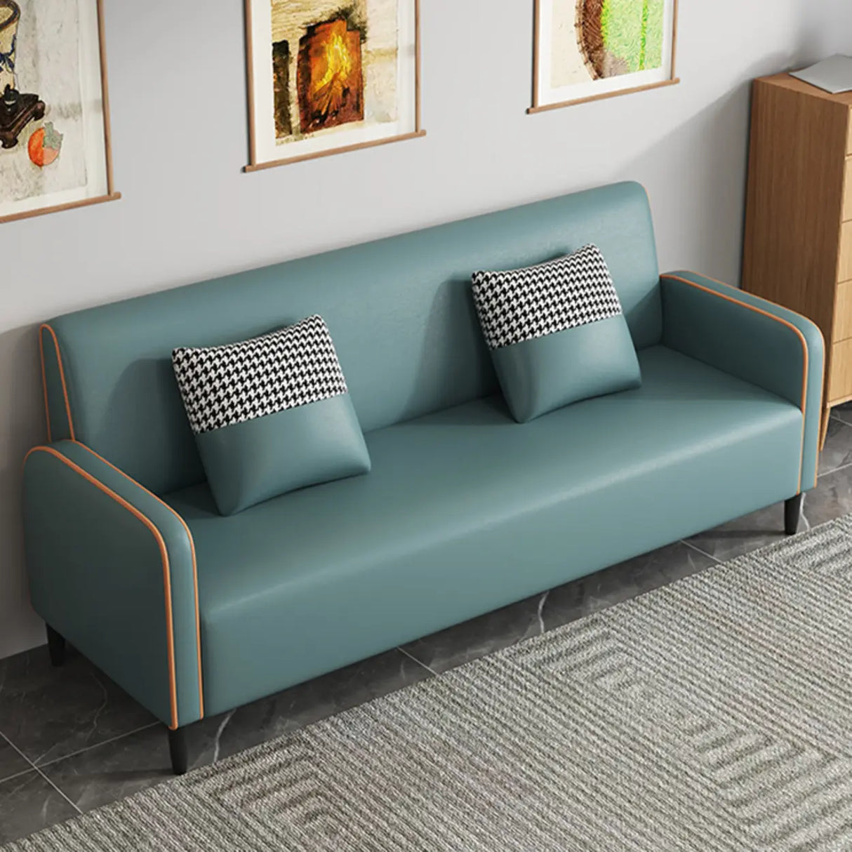 Royal Blue Water Resistant Tech Cloth Tight Back Sofa Image - 4