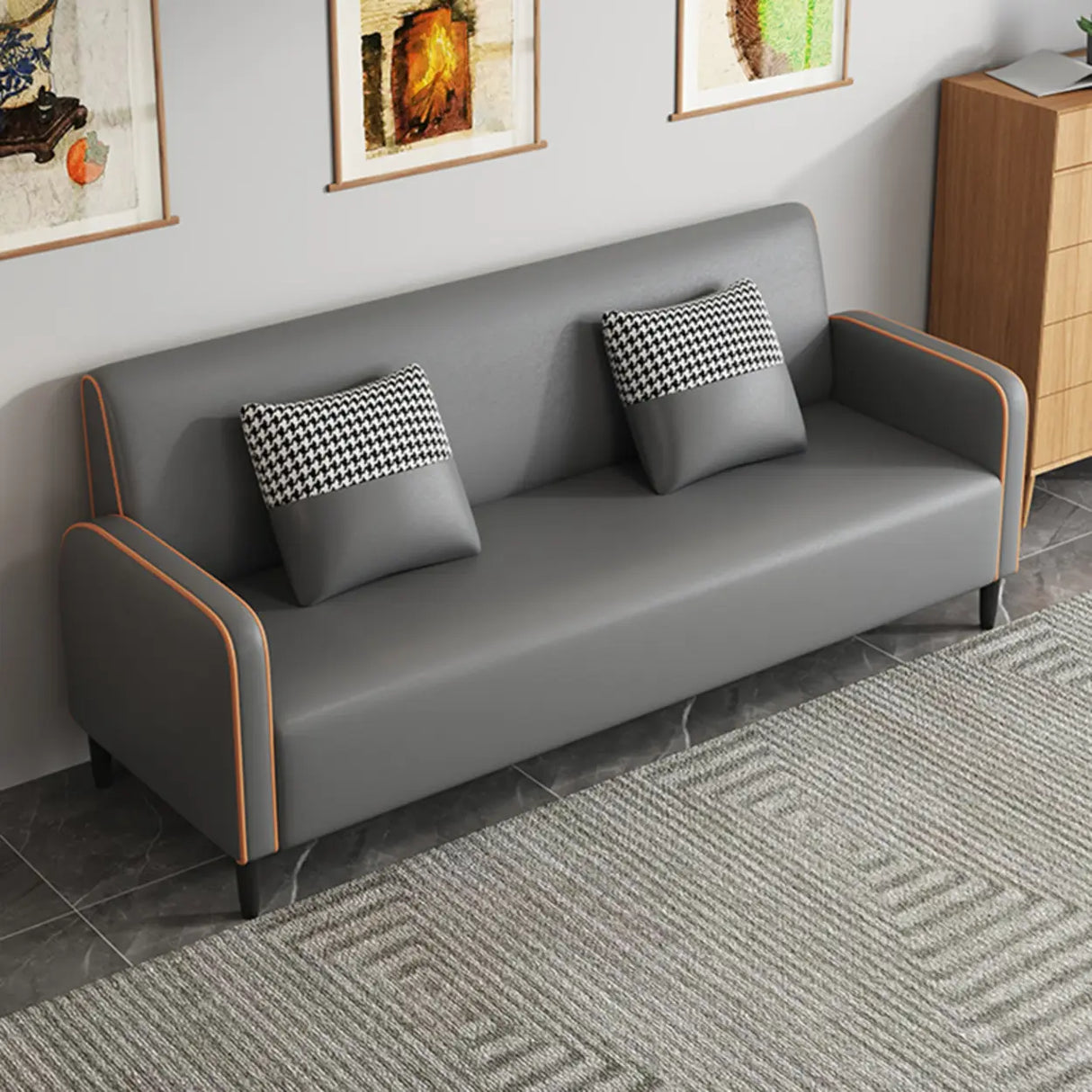 Royal Blue Water Resistant Tech Cloth Tight Back Sofa Image - 9