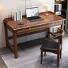 Rubberwood H-Shaped Base Writing Desk with Drawers Image - 4