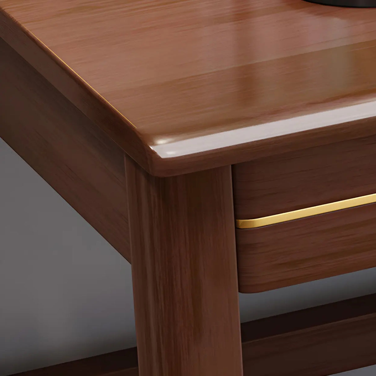 Rubberwood H-Shaped Base Writing Desk with Drawers Image - 7