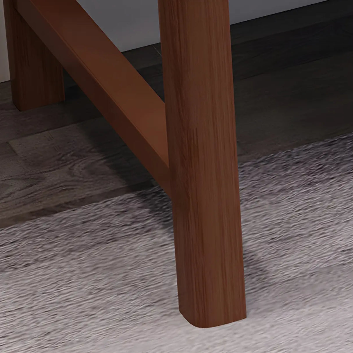 Rubberwood H-Shaped Base Writing Desk with Drawers Image - 9