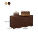 Rubberwood Linen Blend Entryway Bench with Shoe Storage #size