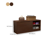 Rubberwood Linen Blend Entryway Bench with Shoe Storage Image - 17