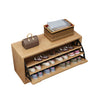 Rubberwood Linen Blend Entryway Bench with Shoe Storage Image - 5