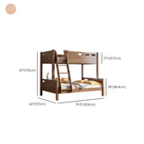 Rubberwood Space-Saving Bunk Bed with Mattress and Guardrail Image - 14