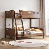 Rubberwood Space-Saving Bunk Bed with Mattress and Guardrail Image - 4