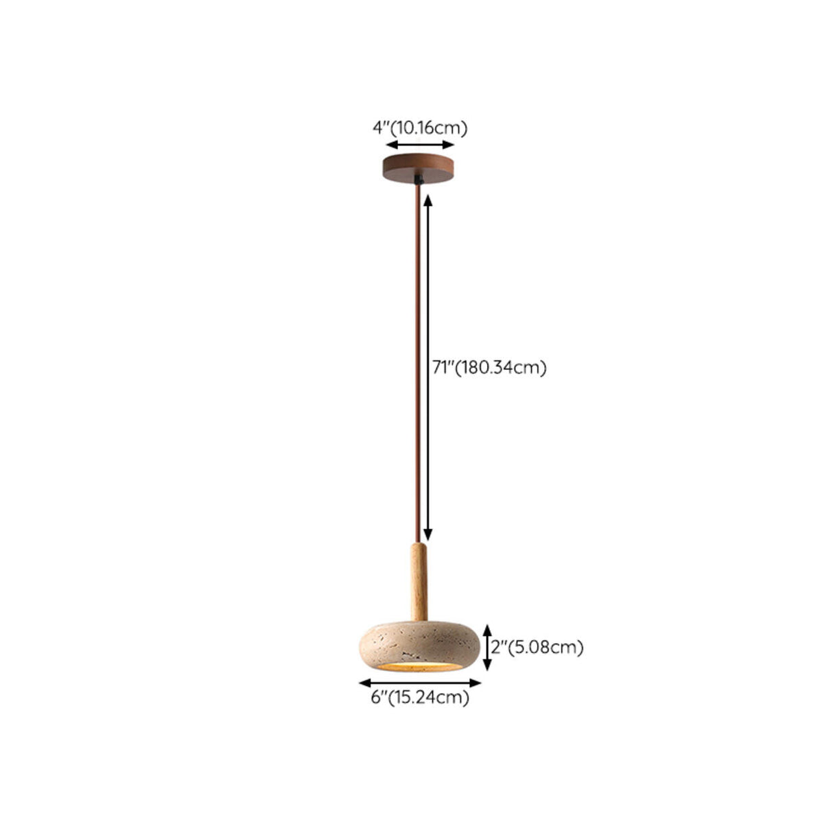 Rusti Natural Finish Sintered Stone Drum Pendant Light 