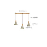 Rustic 3-Light Gray Cone Wood Island Ceiling Light Image - 15