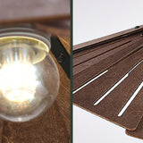 Rustic 3-Light Walnut Wood Cone Island Pendant Light Image - 11