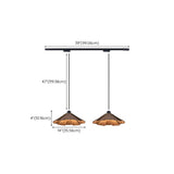 Rustic 3-Light Walnut Wood Cone Island Pendant Light Image - 14