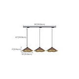 Rustic 3-Light Walnut Wood Cone Island Pendant Light Image - 15