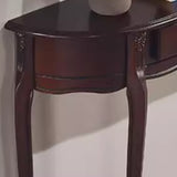 Rustic Accent Half Moon Wood Console Table with Drawer Image - 6