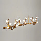Rustic Antler Branch Resin Dining Chandelier Brown Large Image - 8