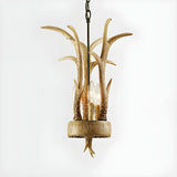 Rustic Antler Horn Resin Wood Chandelier Pendant Lights Image - 2