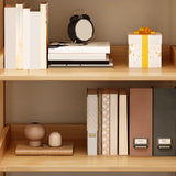 Rustic Ash Wood Simple Ladder Open Back Bookshelf Image - 13