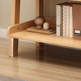 Rustic Ash Wood Simple Ladder Open Back Bookshelf Image - 20