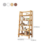 Rustic Ash Wood Simple Ladder Open Back Bookshelf #size