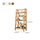 Rustic Ash Wood Simple Ladder Open Back Bookshelf Image - 25