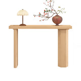 Rustic Asymmetric Wood Leg Entryway Console Table Image - 2