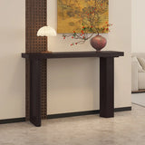 Rustic Asymmetric Wood Leg Entryway Console Table Image - 6