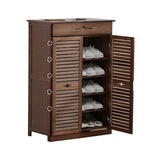 Rustic Bamboo Adjustable Hallway Brown Medium Shoe Storage Image - 7