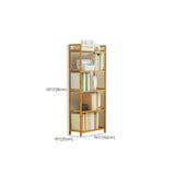 Rustic Bamboo Rectangular Open Shelf Storage Bookshelf Image - 17