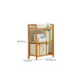 Rustic Bamboo Rectangular Open Shelf Storage Bookshelf Image - 20