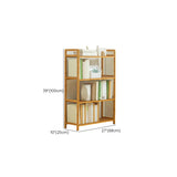 Rustic Bamboo Rectangular Open Shelf Storage Bookshelf Image - 22