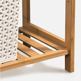 Rustic Bamboo Rectangular Open Shelf Storage Bookshelf Image - 6