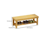 Rustic Bamboo Wood Shoe Storage Bench Rack Entryway Image - 20