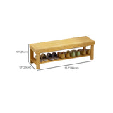 Rustic Bamboo Wood Shoe Storage Bench Rack Entryway Image - 21