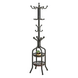 Rustic Black Hooks Metal Space-Saving Freestand Hall Tree Image - 10
