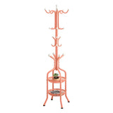 Rustic Black Hooks Metal Space-Saving Freestand Hall Tree Image - 13