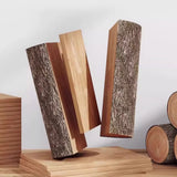 Rustic Brown Ash Wood Glass Doors Display Bookcase Image - 10