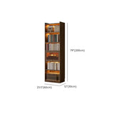 Rustic Brown Ash Wood Glass Doors Display Bookcase #size