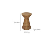 Rustic Brown Pedestal Round Natural Wood Side Table #size