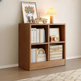 Rustic Brown Rectangular Cube Wooden Storage Bookcase Image - 13