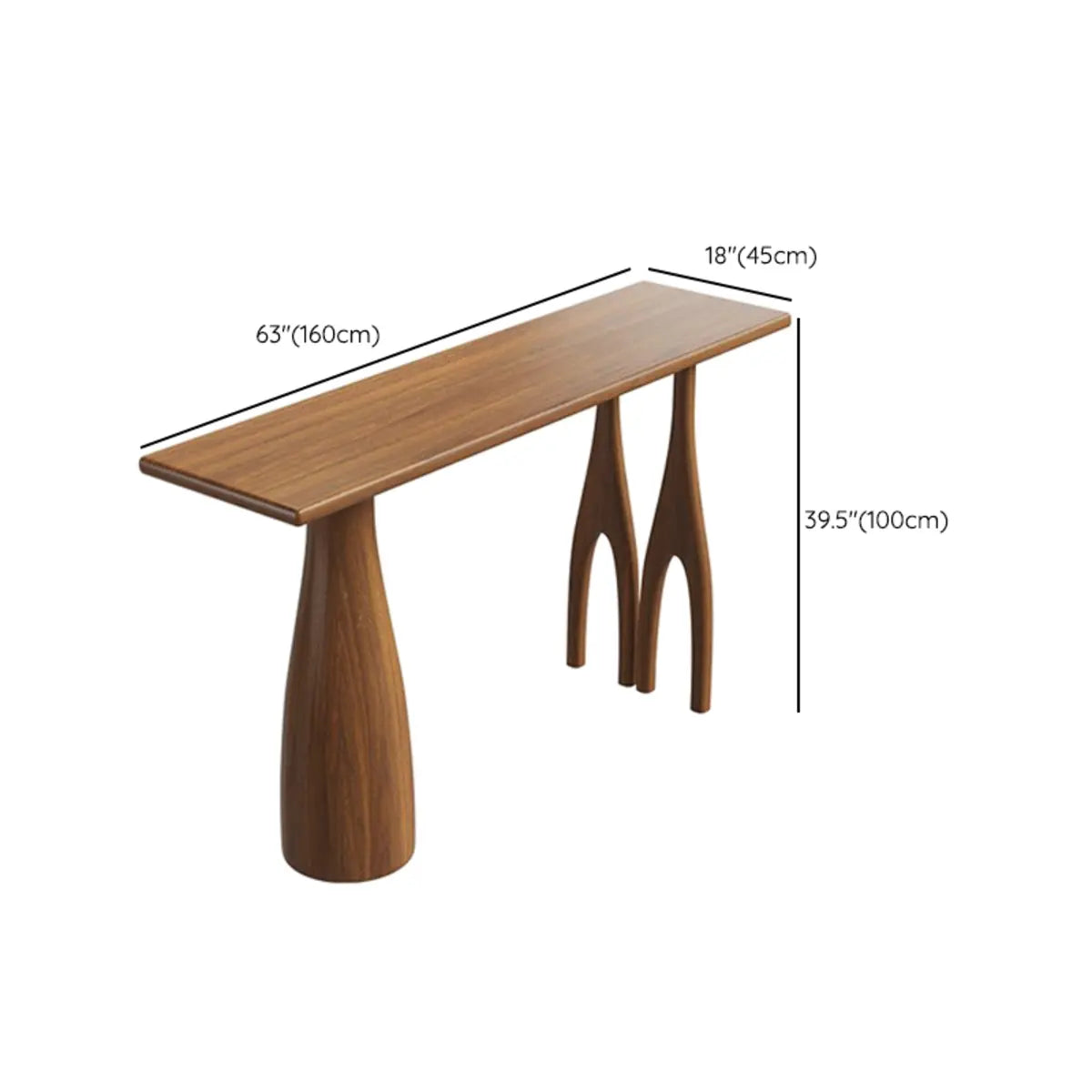 Rustic Brown Rectangular Wood Bar Table for Dining Image - 12