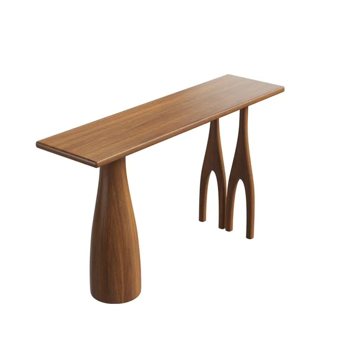 Rustic Brown Rectangular Wood Bar Table for Dining Image - 2