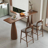 Rustic Brown Rectangular Wood Bar Table for Dining Image - 5