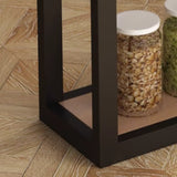 Rustic Brown Rectangular Wood Narrow Console Table Image - 6
