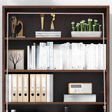 Rustic Brown Walnut Finish Wood Barrister Bookcase Image - 15