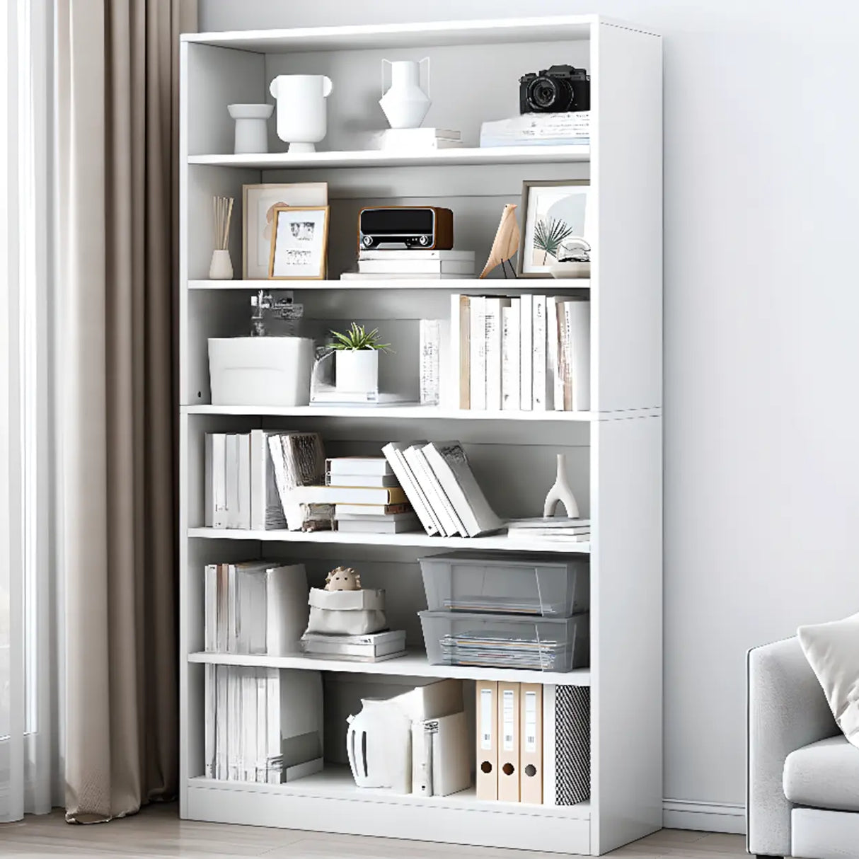 Rustic Brown Walnut Finish Wood Barrister Bookcase Image - 16