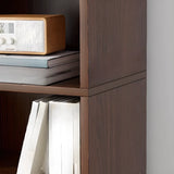 Rustic Brown Walnut Finish Wood Barrister Bookcase Image - 18
