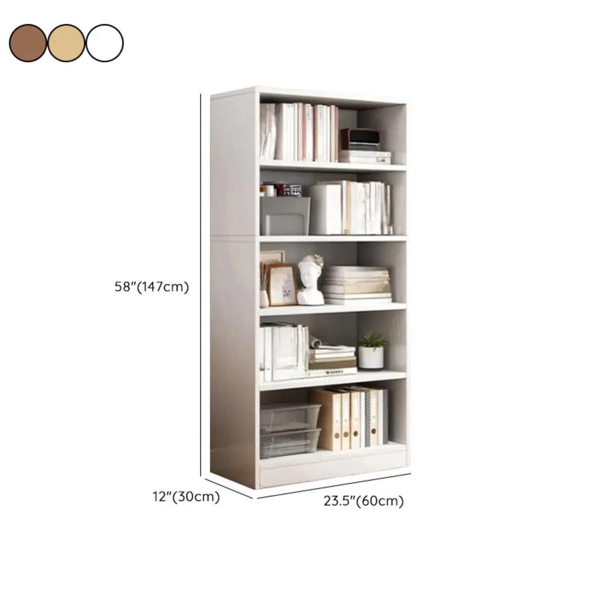 Rustic Brown Walnut Finish Wood Barrister Bookcase 