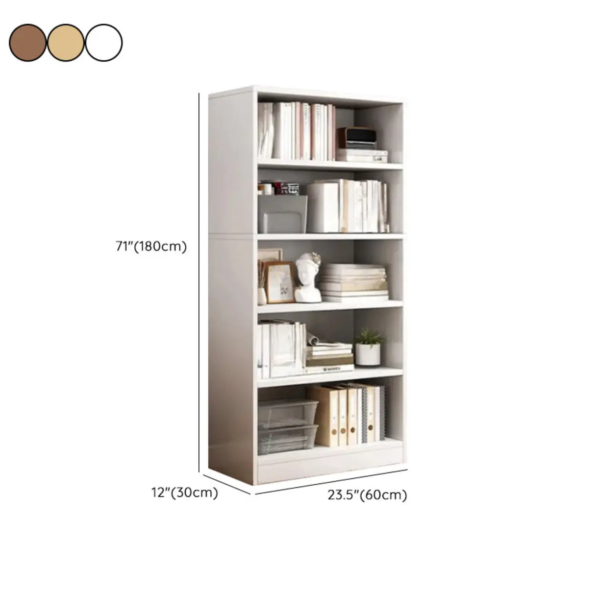 Rustic Brown Walnut Finish Wood Barrister Bookcase Image - 20